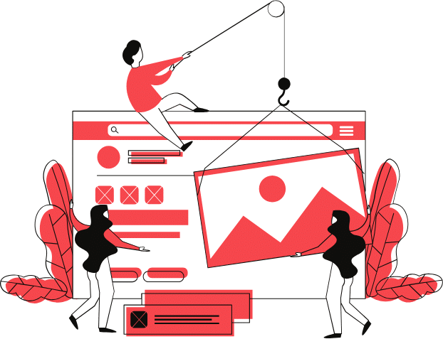 Illustrative People Assembling Website